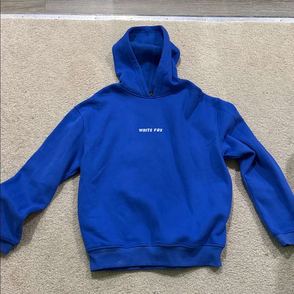 White Fox Blue Hoodie